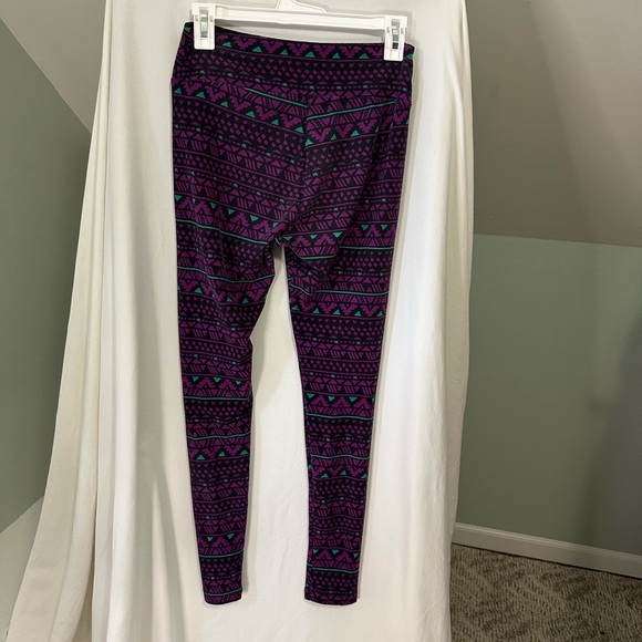 LulaRoe Stretchy Purple Patterned Womens Leggings One Size - Picture 4 of 6